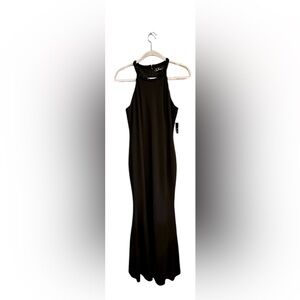 Lulus black silhouette long sleeveless formal gown with beading. Size XL. NWT.